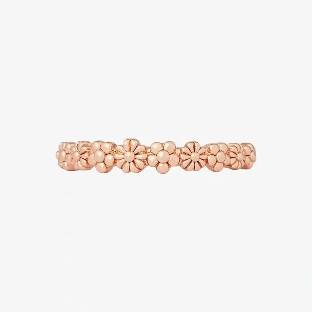 PURA VIDA ROSE GOLD FLORAL STACKING RING